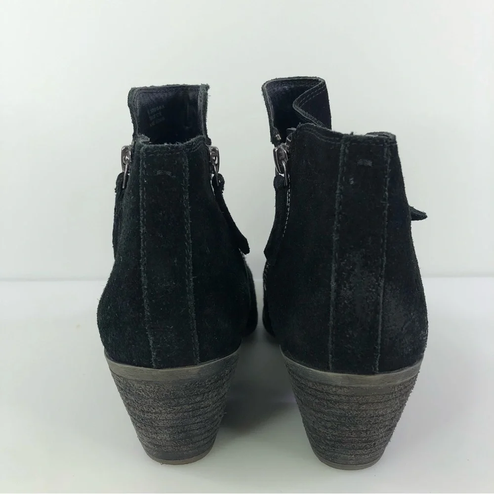 MISMATCH Frye Ankle Boots Womens Size 7/7.5 Judy Black Suede Booties 3470015